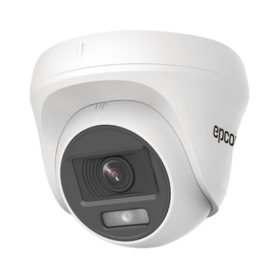 Turret TURBOHD 2 Megapíxel (1080p) / Imagen a color 24/7 / Lente 2.8 mm / Policarbonato / Luz Blanca 20 mts / Interior / Microfono Integrado / TVI-AHD-CVI-CVBS / dWDR | E8-TURBO-PC/A