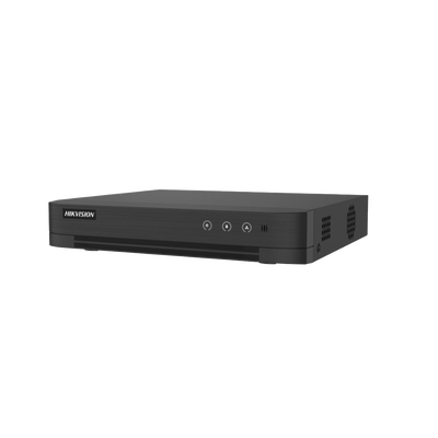 [Audio Bidireccional] DVR 8 Canales TurboHD + 2 Canales IP / 2 Megapixel (1080p) Lite / Acusense Lite (Evita Falsas Alarmas) / Audio por Coaxitron / 1 Bahia de Disco Duro / H.265+ / Salida de Vídeo Full HD | DS-7208HGHI-M1/T
