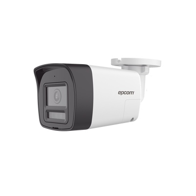 [Audio Bidireccional + Dual Light + ColorVu] Bala TURBOHD 4K (8 Megapixel) / Lente 2.8 mm / 30 mts IR EXIR + 20 mts Luz Blanca / Micrófono y Bocina Integrado / Exterior IP67 / Metal / dWDR | B4K-TURBO-EX