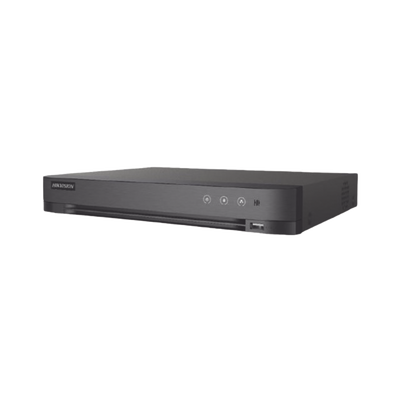 [Audio Bidireccional] DVR 4 Canales TurboHD + 1 Canal IP / 2 Megapixel (1080p) Lite / Acusense Lite (Evita Falsas Alarmas) / Audio por Coaxitron / 1 Bahia de Disco Duro / H.265+ / Salida de Vídeo Full HD | DS-7204HGHI-M1(T)