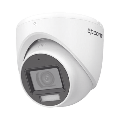 [Dual Light + ColorVu] Turret TURBOHD 3K (5 Megapixel) / Lente 2.8 mm / 30 mts IR + 20 mts Luz Blanca / Gran Angular 104.9° / Exterior IP67 / Micrófono Integrado / dWDR / 4 Tecnologías / Metal | E3K-TURBO-DLX