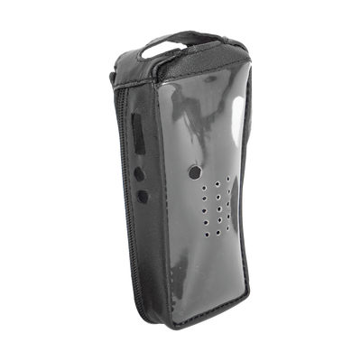 Funda Reforzada de piel con frente transparente para radios TK-2212, TK-2212L, TK-3212 y TK-3212L. | FSM-TK-2212T