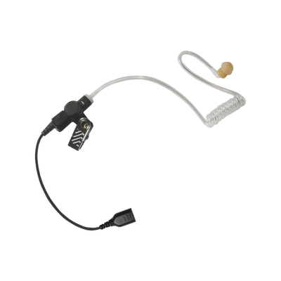 Auricular de tubo acústico transparente con cable de fibra tranzada con conector SNAP tipo MIRAGE. Requiere micrófono de solapa de 1 o 2 hilos de la Serie SNAP. | SNP-AT