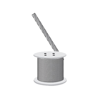 Cable de Retenida 7 Hilos , Resistencia 600 kg, Diámetro 1/8" (Metro). Acero Galvanizado | SRET318CAM