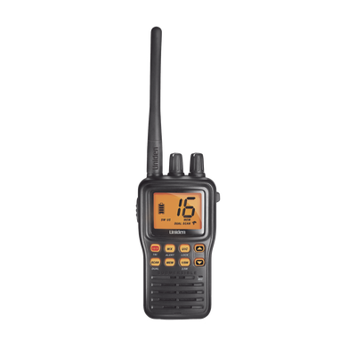 Radio Marino Portátil VHF, flotante y sumergible, Rx: 156.050-163.275MHz Tx: 156.025-157.425MHz, cumple con los canales marinos Internacionales, de EUA y Canadá | MHS75
