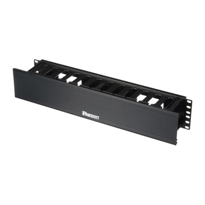 Organizador de Cables Horizontal PatchLink, Sencillo (Solo Frontal), Con Tapa Extendida, Para Rack de 19in, 2UR | WMPHF2E
