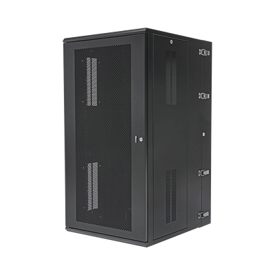 Gabinete PanZone de Montaje en Pared, de 19in, Puerta Ventilada, 26 UR, 762mm de Profundidad, Color Negro | PZWMC2630P