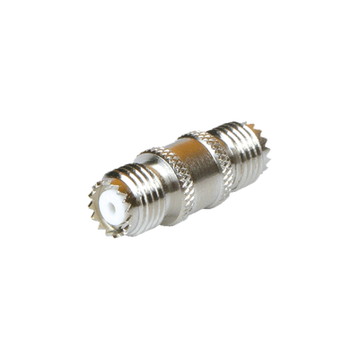 Adaptador Barril en Línea, de Conector Mini-UHF Hembra a Mini-UHF Hembra, Níquel/ Oro/ Teflón. | RFU-629