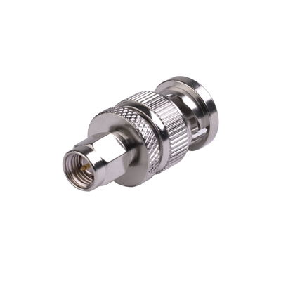 Adaptador en Línea de Conector SMA Macho a BNC Macho, Níquel/ Oro/ Teflón. | RSA-3459