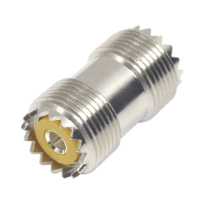 Adaptador Barril en Línea, de Conector UHF Hembra (SO-239) a UHF Hembra (SO-239), Niquel/ Plata/ Dap. | RFU-536