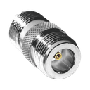 Adaptador en Línea de Conector N Hembra a UHF Hembra (SO-239), Plata/ Oro/ Teflón. | RFN-1034-1