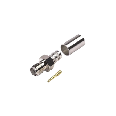 Conector SMA Hembra de Anillo Plegable para Cables RG-8/X, LMR-240, 9258, Niquel/Oro/Teflón. | RSA-3050-X