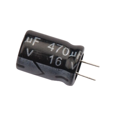 Capacitor Electrolítico de Aluminio, Radial de 470 µFd, 16 Vcc, 105 °C, 8.0 x 11 mm. | 0470M0016V