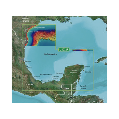 Mapa VUS032R Sur del Golfo de México. | 10-C0733-00