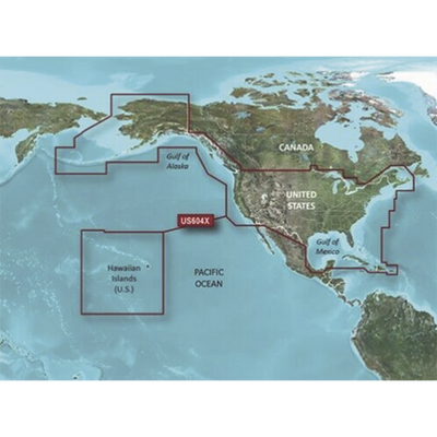 Mapa HXUS604X todas las costas de EE.UU y las costas del oeste de Canada. | 10-C1018-20