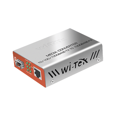 Convertidos de medios / 1 puerto RJ45 100/1000 Mbps PoE Out 802.3af/at / 1 SFP 1000Mbps / hasta 25 Km | WI-MC-111GP