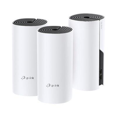 KIT 3 Routers Inalámbricos MESH Interior para Hogar / Doble Banda Wi-Fi 5 AC1200 Mbps / 2 Puerto Gigabit WAN/LAN / 2 Antenas Internas / Administración Mediante la App Deco (iOS, Android) | DECOM4-3PACK
