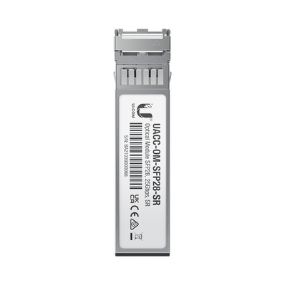 Transceptor de fibra óptica multimodo SFP28 hasta 25 Gbps con 2 conectores LC, hasta 100 mts | UACC-OM-SFP28-SR