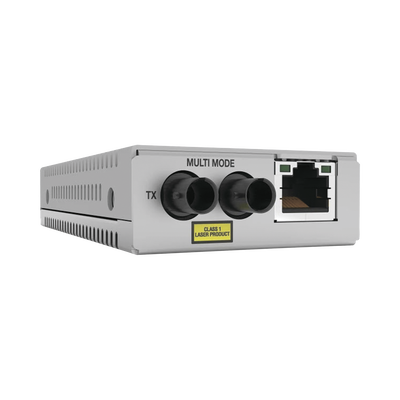 Convertidor de medios Fast Ethernet a fibra óptica, conector ST, multimodo (MMF), distancia hasta 2 km | AT-MMC200/ST-960