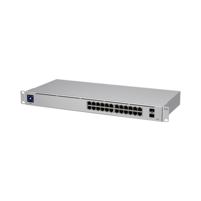 UniFi Switch USW-24, Capa 2 de 24 puertos 10/100/1000 Mbps + 2 puertos 1G SFP, pantalla informativa | USW-24