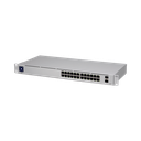 UniFi Switch USW-24, Capa 2 de 24 puertos 10/100/1000 Mbps + 2 puertos 1G SFP, pantalla informativa | USW-24