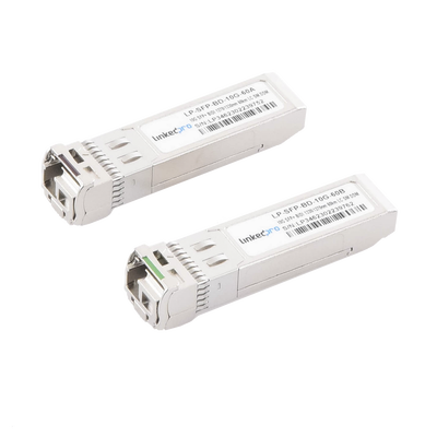 Transceptores Ópticos Bidireccionales SFP+ (Mini-Gbic) / Monomodo 1270 & 1330 nm / 10 Gbps / 10GBASE-BX / Conector LC/UPC Simplex / DDM / Hasta 60 km / 2 Piezas | LP-SFP-BD-10G-60