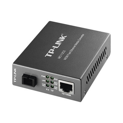 Convertidor Fibra Óptica WDM Monomodo / 1 puerto RJ45 10/100 Mbps / 1 puerto SC/UPC 100 Mbps /  Hasta 20 Km / Para su Funcionamiento Requiere el Modelo MC111CS / Plug and Play | MC112CS