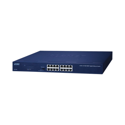 Switch No Administrable Gigabit de 16 Puertos 10/100/1000 Mbps, Con Modo Extendido Para Distancias de Hasta 200 m | GSW-1601