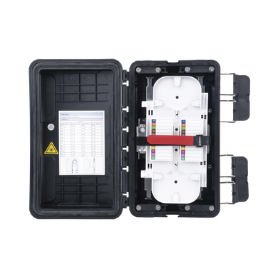 Caja de Distribución de Fibra Óptica, Hasta 96 Empalmes, Exterior IP65, Color Negro | FDP-420F
