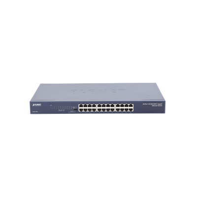 Switch No Administrable Gigabit de 24 Puertos 10/100/1000 Mbps, Con Modo Extendido Para Envió de Datos de Hasta 200 m | GSW-2401