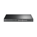 Switch JetStream de 16 puertos 10/100/1000Mbps y PoE af/at, 2 puertos SFP hasta 192W. | TL-SG1218MPE