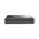 Chasis para Montaje en Rack de 14 bahías / Soporta Convertidores de Fibra Óptica TP-Link /  Compatibles (MC111CS, MC112CS, MC220L, MC110CS, MC100CM, MC210CS, MC200CM) / Plug and Play | TL-MC1400