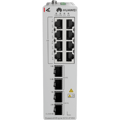 Switch Industrial eKit / 8 Puertos Gigabit + 2 SFP + 2 SFP+ / Montaje en Riel DIN / Fuente Redundante 1+1 : 9.6 a 50 VCD / Libre de licenciamiento / Gestión gratuita desde la Nube | S210I-8T4SX
