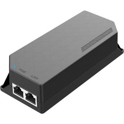 PoE Injector Grandstream 15W MultiGigabit / Compatible con IEEE 802.3af / 1x 2.5Gbps RJ45 LAN IN / 1x 2.5Gbps RJ45 LAN OUT con PoE 15.5W / 100~240VAC / 54VDC / Plug-and-Play / FCC, CE, RCM, IC | GS-POE-15W-MG
