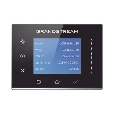 Conmutador IP-PBX para hasta 500 usuarios y 75 llamadas simultaneas, 2FXO, 2FXS, solución para PyMEs | UCM6302A