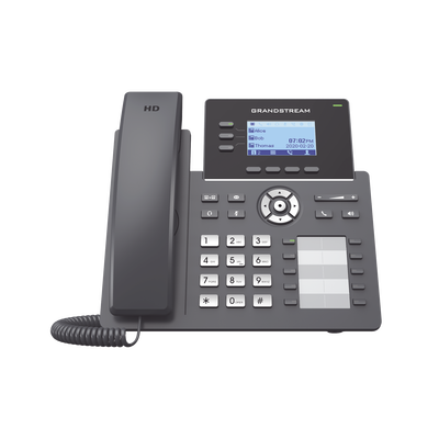 Teléfono IP Grado Operador, 3 líneas SIP con 6 cuentas, 10 botones BLF, puertos Gigabit, codec Opus, IPV4/IPV6 con gestión en la nube GDMS | GRP2604
