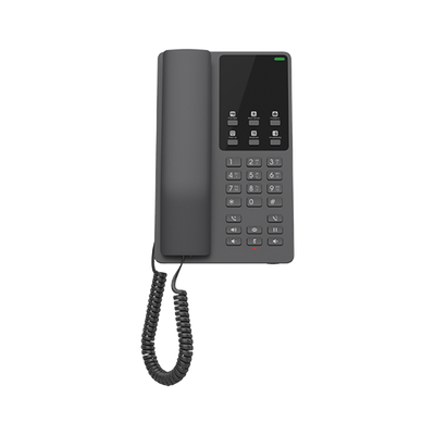 Teléfono IP Hotelero Wi-Fi, 2 líneas SIP con 2 cuentas, codec Opus, IPV4/IPV6, color negro, con gestión en la nube GDMS | GHP621W