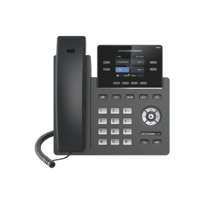 Teléfono IP Grado Operador, 4 líneas SIP con 2 cuentas, pantalla a color 2.4", codec Opus, IPV4/IPV6 con gestión en la nube GDMS | GRP-2612