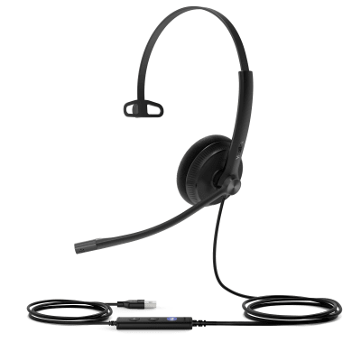 Diadema Alámbrica UH34 Lite Mono Teams de Yealink USB-C/A con Almohadillas de Espuma | UH34-LITE-MONO-TEAMS-USB-C/A