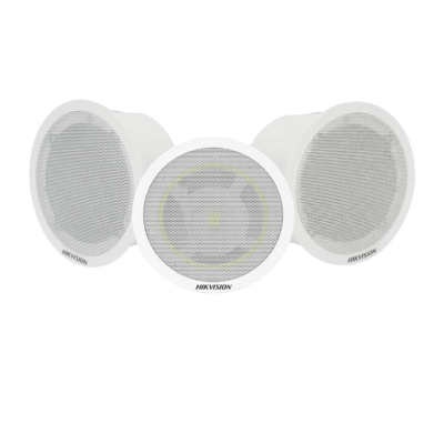 Kit Altavoz principal y 2 bocinas secundarias, solo alimenta la principal  | Bluetooth |  Hik-Connect | Musical Ambiental | Voceo | Calendarización de audios | DS-QAZ-KIT203-BS