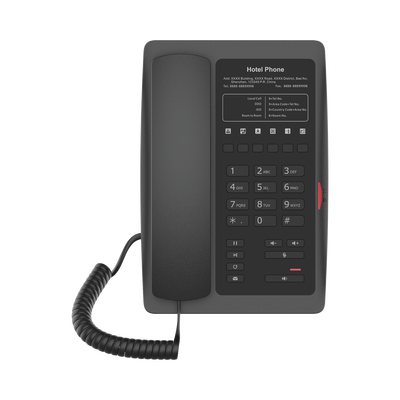 Teléfono IP WiFi para Hotelería, profesional con 6 teclas programables para servicio rápido (Hotline), plantilla personalizable con PoE | H3WB