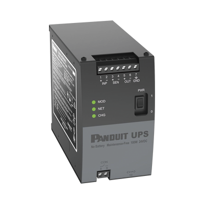 UPS Industrial de 100 Watts, 24 Vcd de Entrada, Instalación en Riel DIN Estándar de 35mm, Temperatura de operación de -40 a 60 ºC | UPS00100DC
