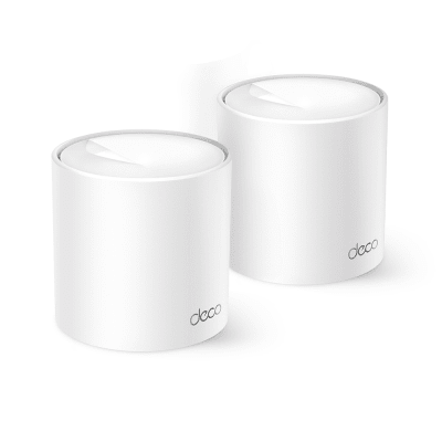 Kit 2 Routers Inalámbricos MESH Interior para Hogar / Doble Banda Wi-Fi 6 AX3000 Mbps / 3 Puerto Gigabit WAN/LAN / 2 Antenas Internas / Administración Mediante la App Deco (iOS, Android) / Protección HomeShield | DECOX50-PRO-2PACK