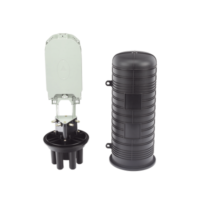 Caja de Distribución de Fibra Óptica Vertical Tipo Domo, 48 Empalmes (Expandible Hasta 96 Empalmes con Charola LP-SCV-48-ST), Exterior, IP68 | LP-SCV-48