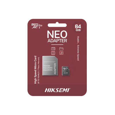 Memoria microSD con Adaptador Ideal para Celular o Tablet / 64 GB / Multipropósito | HS-TF-C1/64G/NEO/A
