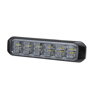 Luz Auxiliar de 18 LED, SAE, Tricolor, Bisel Negro, Rojo/Blanco/Azul, Lente Transparente | SP18RWB