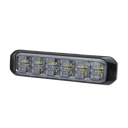 Luz Auxiliar de 18 LED, SAE, Tricolor, Bisel Negro, Rojo/Blanco/Azul, Lente Transparente | SP18RWB