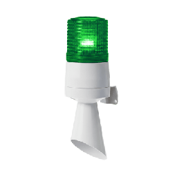 [S60ADL-24-G] Luz LED con patrones de destello fijo y destellante con buzzer incorporado de alto volumen Máx. 95 dB color Verde 24 VCD | S60ADL-24-G