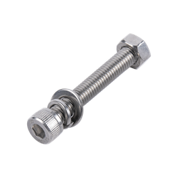 [950-5080-164] 1 Tornillo Allen Milimétrico de Acero Inoxidable  M8-1.25 x 16 / Con 1 Tuerca, 1 Arandela de Presión y 1 Plana / Para Montajes de Módulos Foto Voltaicos. | 950-5080-164