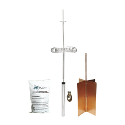[KIT-DIPOLO-BASIC] Kit Básico de Pararrayo con Punta Dipolo y Electrodo Tipo Rehilete. Instalación en Poste o Torre. | KIT-DIPOLO-BASIC